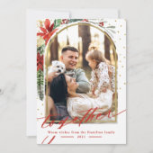 一緒に家族の写真アーチクリスマスカード シーズンカード (正面)