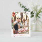 一緒に家族の写真アーチクリスマスカード シーズンポストカード (スタンド正面)