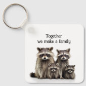 一緒に家族の引用文アライグマを作る キーホルダー (正面)