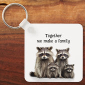 一緒に家族の引用文アライグマを作る キーホルダー (正面)