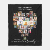 一緒に家族ハート29写真コラージュを作る フリースブランケット (正面)