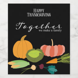 一緒に家族、野菜イラストレーションを作る ワインラベル