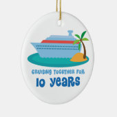 一緒に巡航ギフト10年の間記念日の セラミックオーナメント (右)