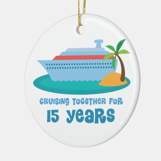 一緒に巡航ギフト15年の間記念日の セラミックオーナメント (左)