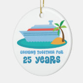 一緒に巡航ギフト25年の間記念日の セラミックオーナメント (左)