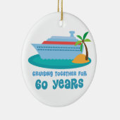 一緒に巡航ギフト60年の間記念日の セラミックオーナメント (右)