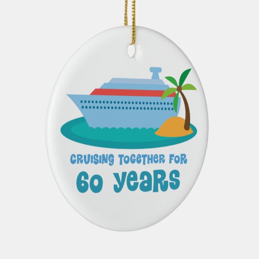 一緒に巡航ギフト60年の間記念日の セラミックオーナメント (右)