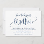 一緒に幸せをシェアしよう、結婚式の秘密の挙式 招待状 (正面)