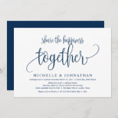 一緒に幸せをシェアしよう、結婚式の秘密の挙式 招待状 (正面/裏面)