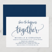 一緒に幸せをシェアしよう、結婚式の秘密の誓い 招待状 (正面/裏面)