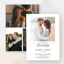 一緒に幸せ モダン4枚写真エンゲージメントパーティー