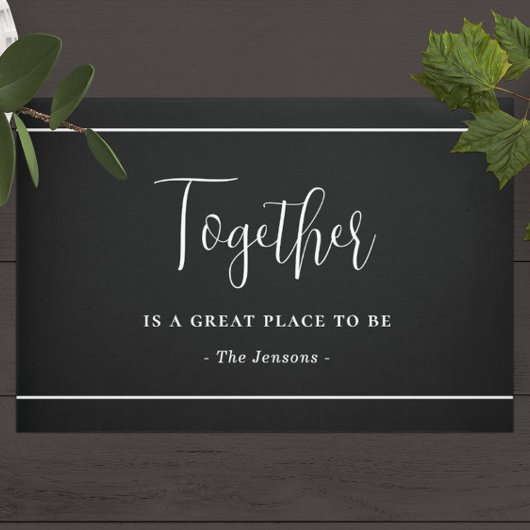 一緒に引用文とカスタムファミリ名 ドアマット