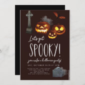 一緒に怖い雰囲気を楽しもう ハロウィンパーティーに参加しよう 招待状 (正面/裏面)