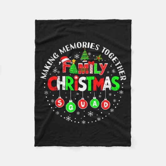 一緒に思い出を作る サンタエルフとマッチングチーム フリースブランケット (正面)