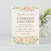 一緒に愛で – エレガントフローラ結婚のInvitati 招待状 (スタンド正面)