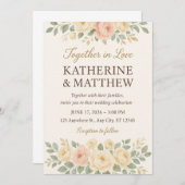 一緒に愛で – エレガントフローラ結婚のInvitati 招待状 (正面/裏面)