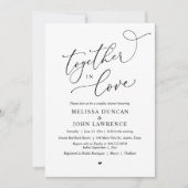 一緒に愛で、ロマンチックなカップルのシャワーパーティー 招待状 (正面)