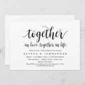 一緒に愛で、一緒に人生で、お祝い 招待状 (正面/裏面)