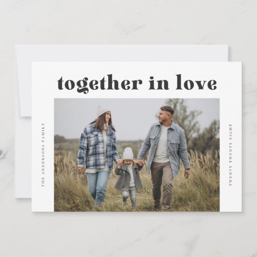 一緒に愛の三モダンつの写真のクリスマス シーズンカード (正面)