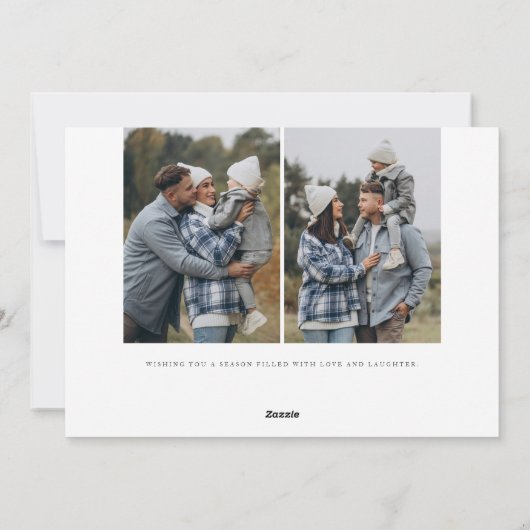 一緒に愛の三モダンつの写真のクリスマス シーズンカード (裏面)