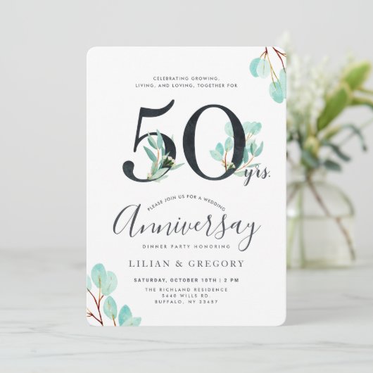 一緒に成長してきた50周年記念 ユーカリのテーマ 招待状 (スタンド正面)