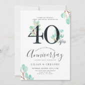 一緒に成長して40周年　ユーカリのテーマ 招待状 (正面)