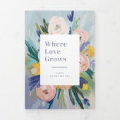 一緒に成長パーソナライズされた写真バレンタイン 三つ折りクリスマスカード (カバー)