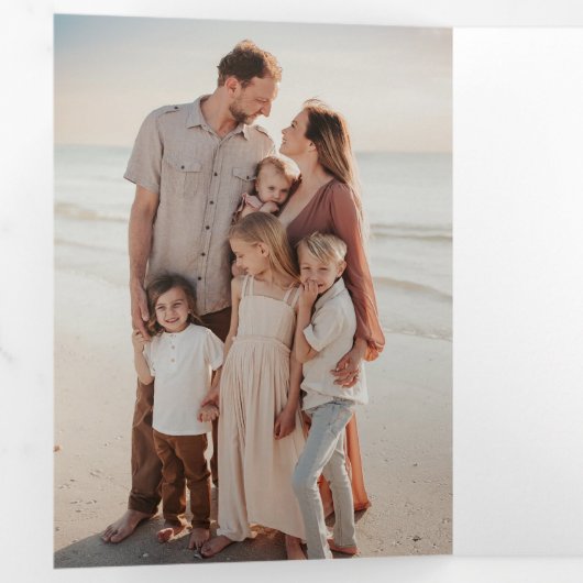 一緒に成長パーソナライズされた写真バレンタイン 三つ折りクリスマスカード (内部最初)