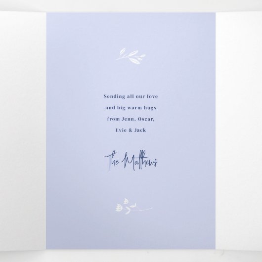 一緒に成長パーソナライズされた写真バレンタイン 三つ折りクリスマスカード (内部中)