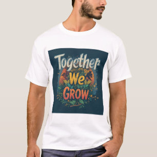 一緒に成長 – 自然鮮やかアートワーク Tシャツ