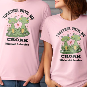 一緒に我々がカエルおもしろいカップルカスタム Tシャツ