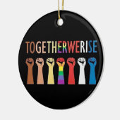 一緒に我々は丸い木のオーナメント セラミックオーナメント (左)