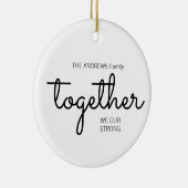 一緒に我々は強い休日の写真ホワイト セラミックオーナメント (右)
