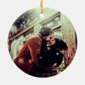 一緒に我々は強い休日の写真ホワイト セラミックオーナメント (裏面)