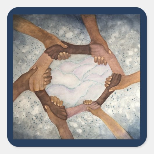 一緒に我々は1つのステッカーである スクエアシール (正面)