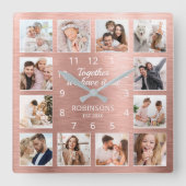 一緒に我々は、すべての引用文家族の写真を持っている スクエア壁時計 (正面)