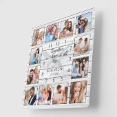 一緒に我々は、すべての引用文家族の写真ホワイト持っている スクエア壁時計 (傾斜)