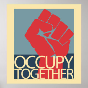 一緒に抗議アートを占拠するOccupy wall street ポスター