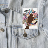 一緒に抵抗する – フローラフェミニスト行動主義アート 缶バッジ (インサイチュ)