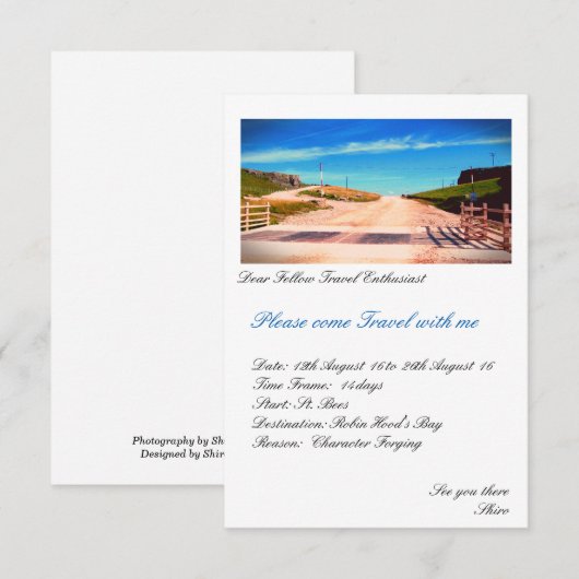 一緒に旅行しよう 招待状 (正面/裏面)