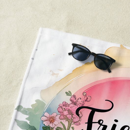 一緒に旅行する友人は一緒に滞在カスタムする ビーチタオル (インサイチュ)