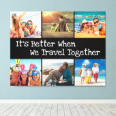 一緒に旅行する方が良い休暇フォトコラージュ キャンバスプリント (インサイチュ (ウッドフロア))