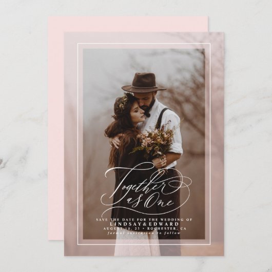 一緒に日付のエレガント写真を保存する セーブザデート (正面/裏面)