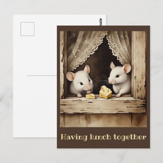 「一緒に昼食を」 ポストカード (正面/裏面)