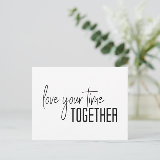 一緒に時間を愛す感動的引用文 ポストカード (スタンド正面)