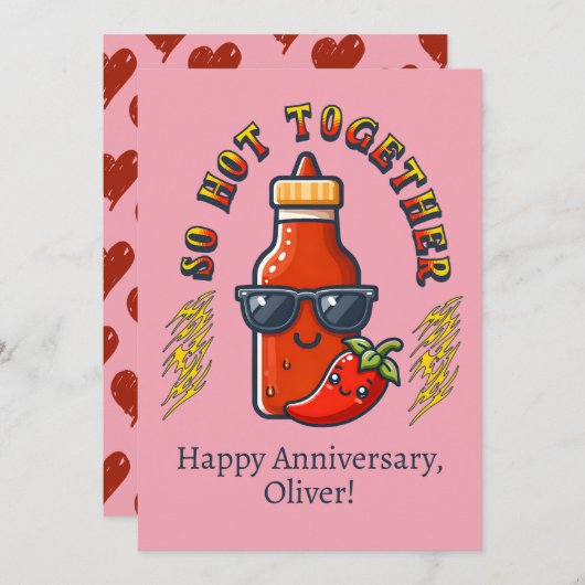 一緒に暑すぎるホットソース 誕生日記念日 シーズンカード (正面/裏面)