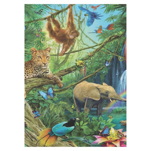 一緒に暮らす動物の装飾用クッション テーブルクロス (正面)