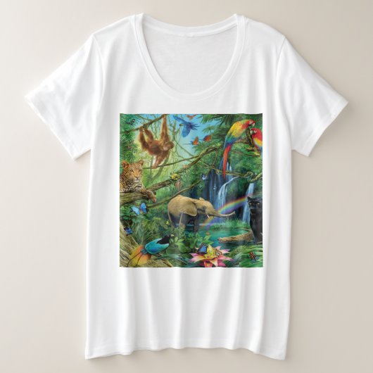 一緒に暮らす動物の装飾用クッション プラスサイズTシャツ (デザイン正面)