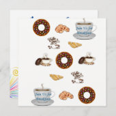 一緒に朝食をしよう！カードにお誘い 招待状 (正面/裏面)