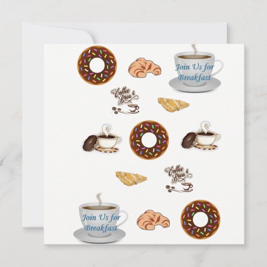 一緒に朝食をしよう!カードにお誘い 招待状 (正面)